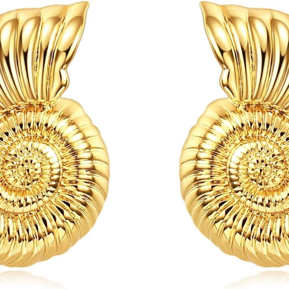 Shell Earrings Women Sea Conch Gold Beach Seashell Stud Jewelry Gift